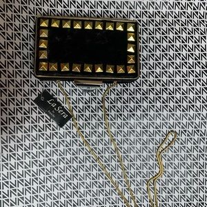 La Sera By Franchi Velvet with Gold Grommet Purse